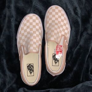 NWB Frappe checkerboard Vans Slip-ons